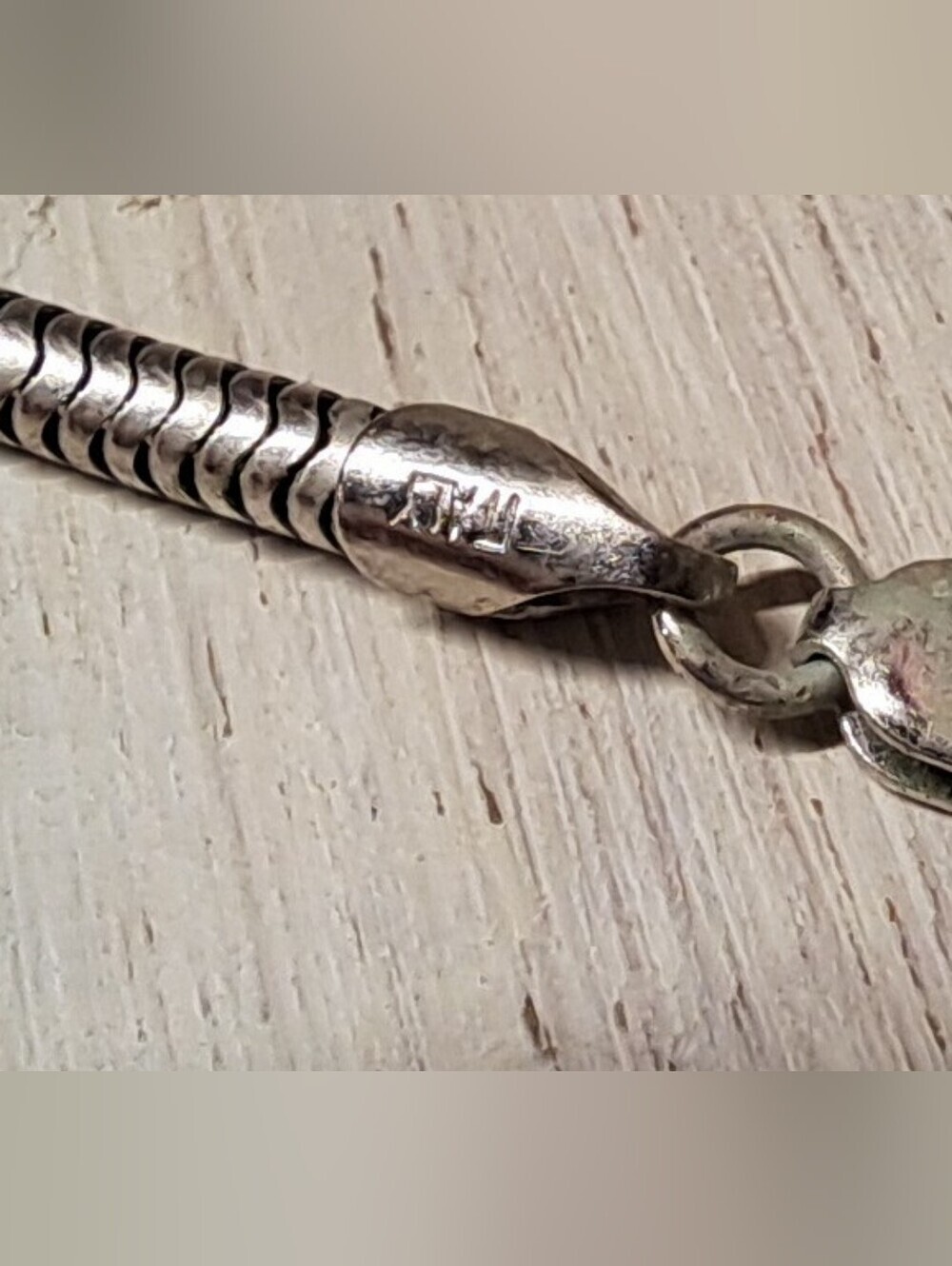 16" Sterling Silver Snake Chain Necklace - Picture 4 of 5